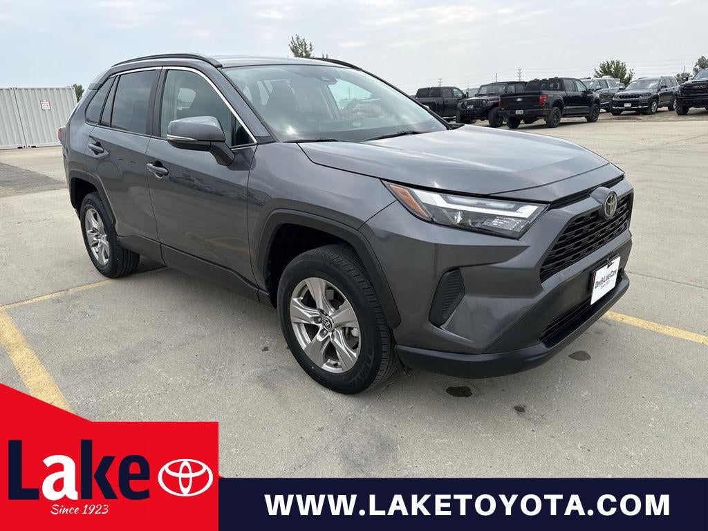 2025 Toyota RAV4 XLE in Gray — front three-quarter view