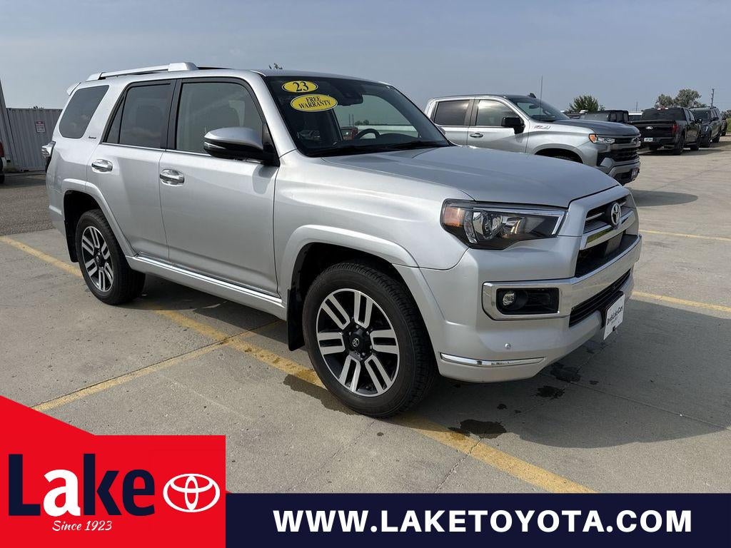2023 Toyota 4Runner Limited in Classic Silver Metallic — front three-quarter view