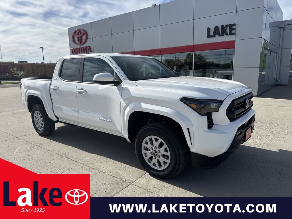 2026 Toyota Tacoma SR5 in Ice Cap — front three-quarter view